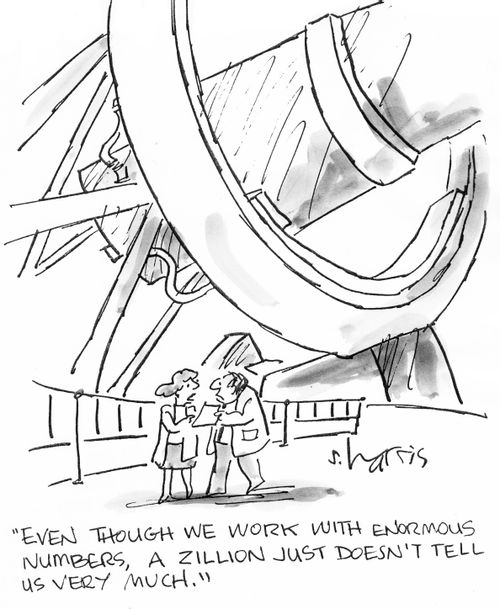 "Even though we work with enormous numbers, a zillion just doesn't tell us very much."