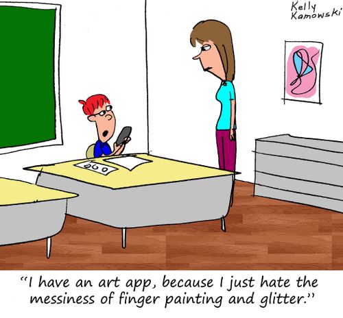 "I have an art app, because I just hate the messiness of finger painting and glitter."