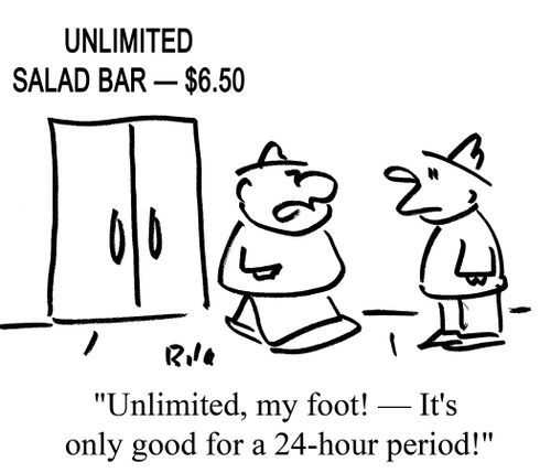 "Unlimited, my foot! - It's only good for a 24-hour period!"