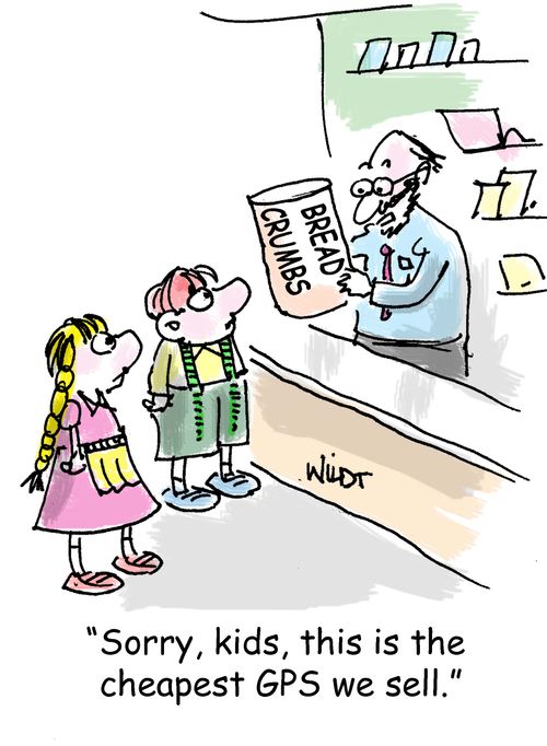 "Sorry, kids, this is the  cheapest GPS we sell."