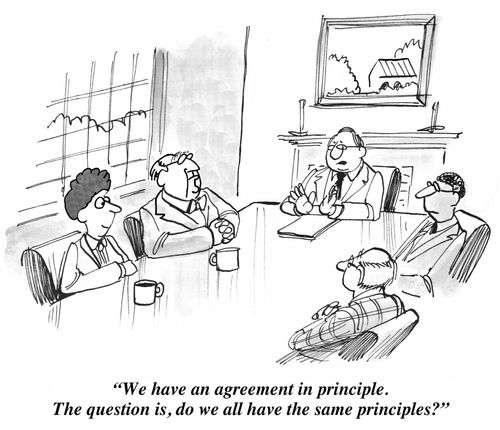 "We have an agreement in principle. The question is, do we all have the same principles?"
