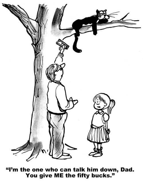 "I'm the one who can talk him down, Dad. You give ME the fifty bucks."
