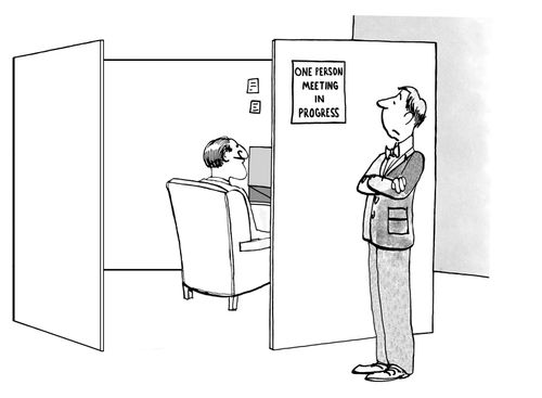 One Person Meeting in Progress