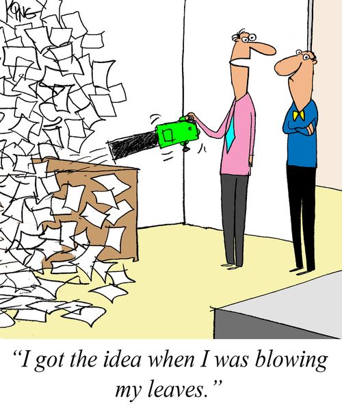 "I got the idea when I was blowing my leaves."