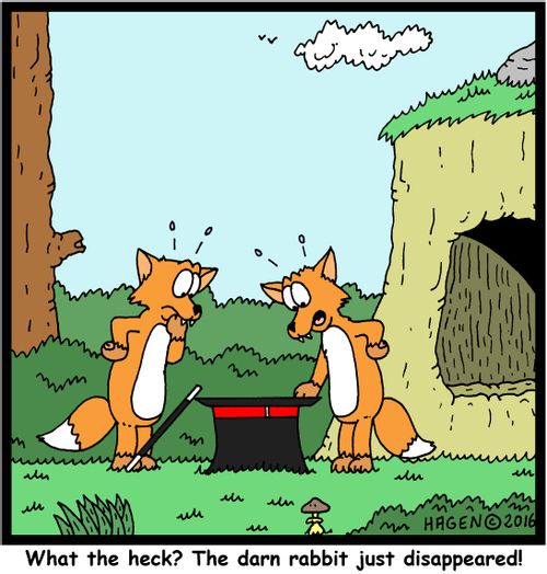 "What the heck? The darn rabbit just disappeared!"