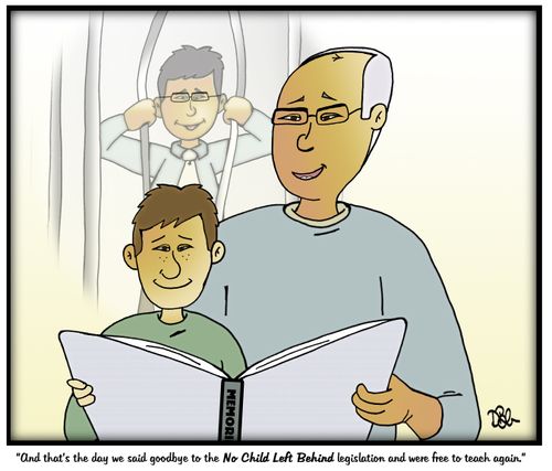 "And that's the day we said goodbye to the No Child Left Behind legislation and were free to teach again."