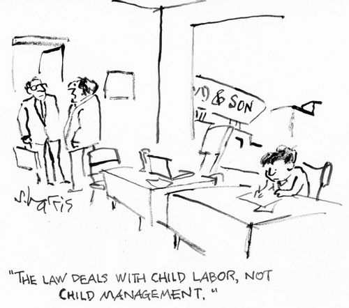 "The law deals with child labor, not child management."