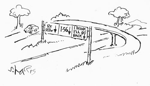 'I Think I'll Go Back' Road Sign