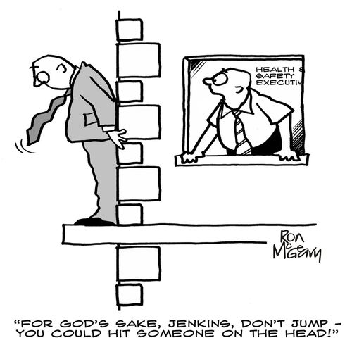 "For God's sake, Jenkins, don't jump - you could hit someone on the head!"