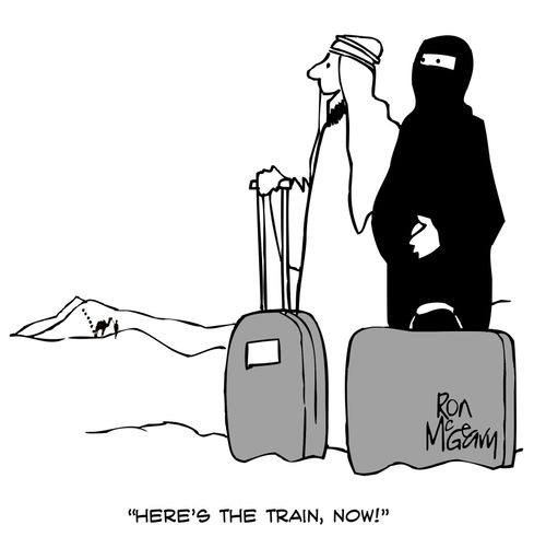 "Here's the train, now!"