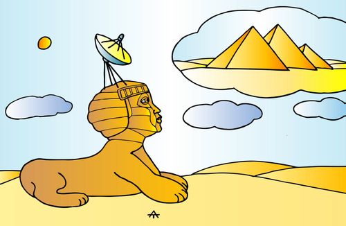 Sphinx with a Satellite Dish