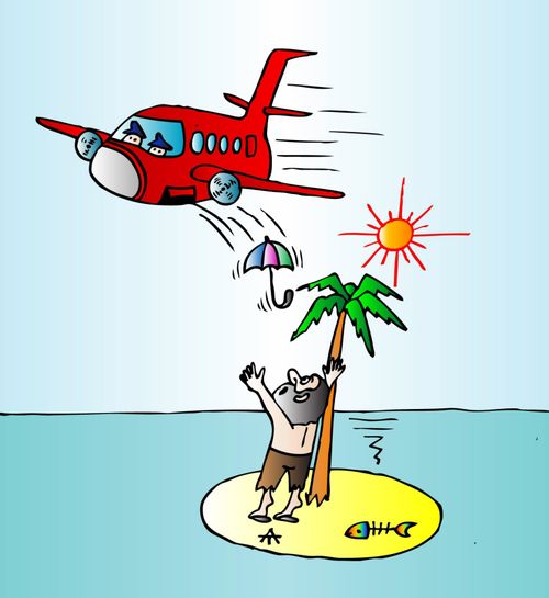 Parasol Drop on Desert Island