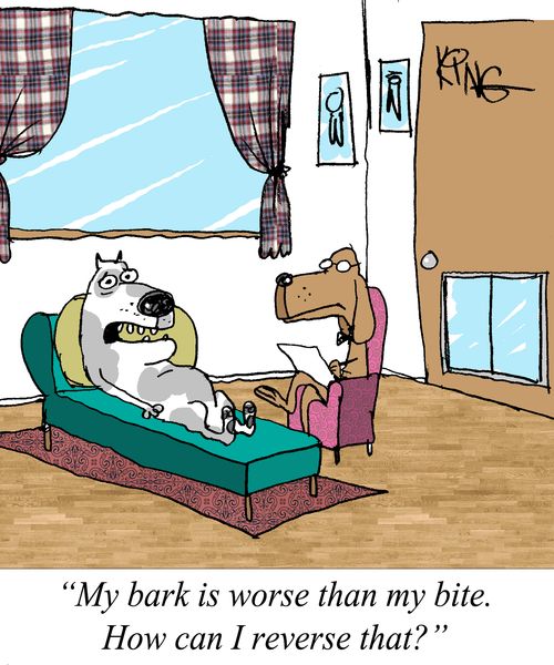 "My bark is worse than my bite. How can I reverse that?"