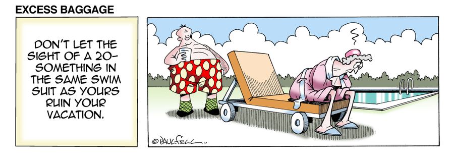 Excess Baggage: Don't let the sight of a 20-something in the same swim suit as yours ruin your vacation.
