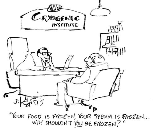"Your food is frozen your sperm is frozen...why shouldn't you be frozen?"