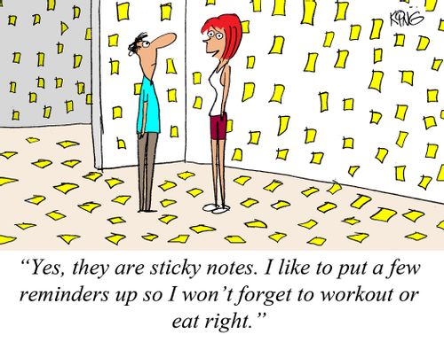 "Yes, they are sticky notes.I like to put a few reminders up so I won't forget to workout or eat right."