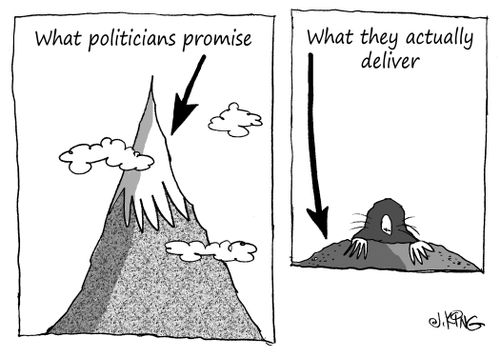 What Politicians Promise and What they Actually Deliver.