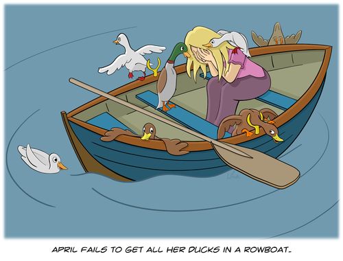 April fails to get all her ducks in a rowboat