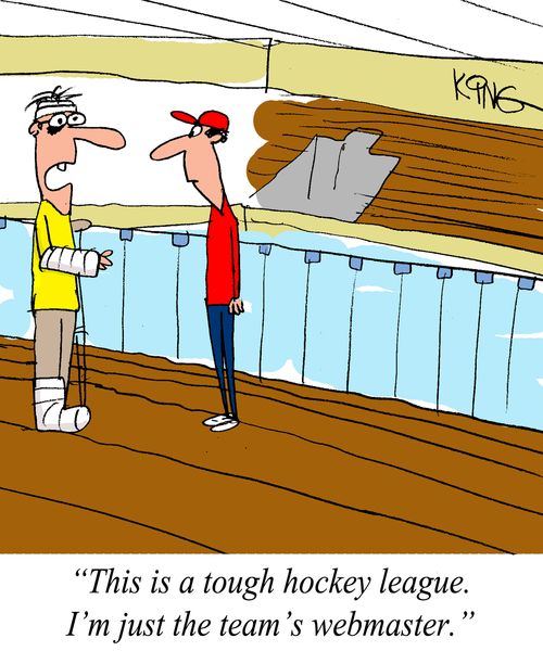 "This is a tough hockey league. I'm just the team's webmaster."