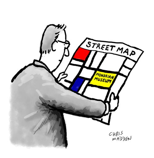 Street map showing the Mondrian Museum