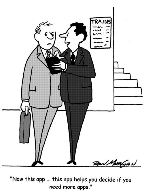 "Now this app ... this app helps you decide if you need more apps."
