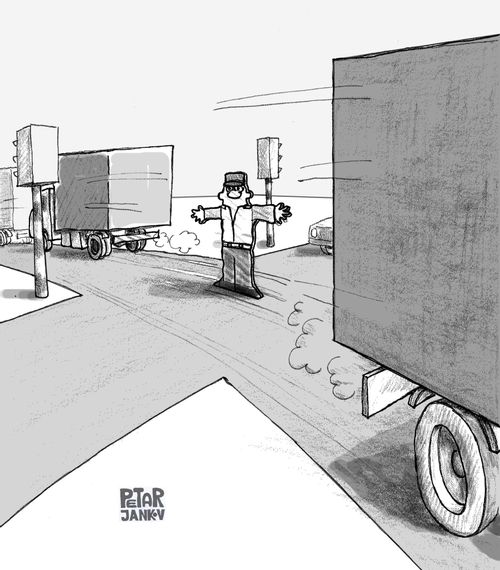 Flattened Traffic Man