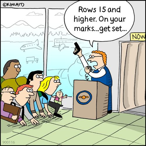 "Rows 15 and higher. On your marks...get set..."