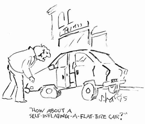 "How about a self-inflating-a-flat-tire car?"