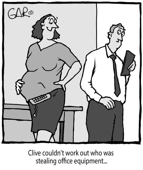 Clive couldn't work out who was stealing office equipment...