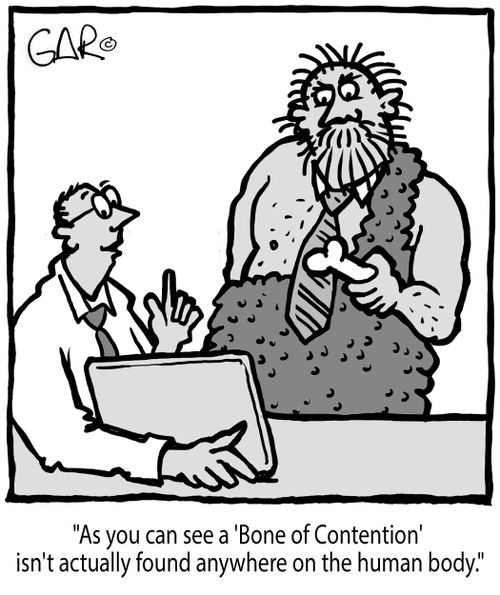 "As you can see a 'Bone of Contention' isn't actually found anywhere on the human body."