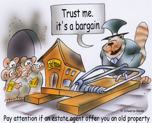 Pay attention if an estate agent offer you an old property.