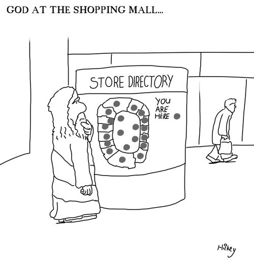 God at the shopping mall...