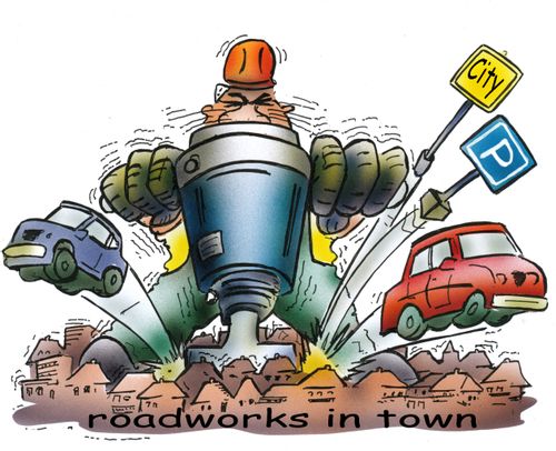 Roadworks in town