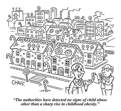 "The authorities have detected no signs of child abuse other than a sharp rise in childhood obesity."