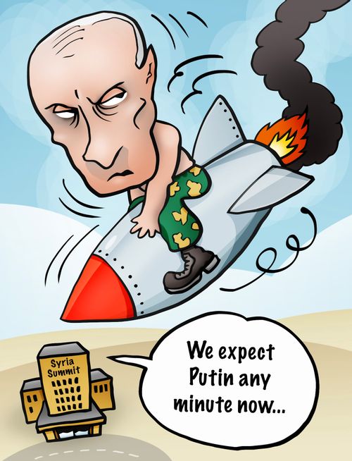 "We expect Putin any minute now..."