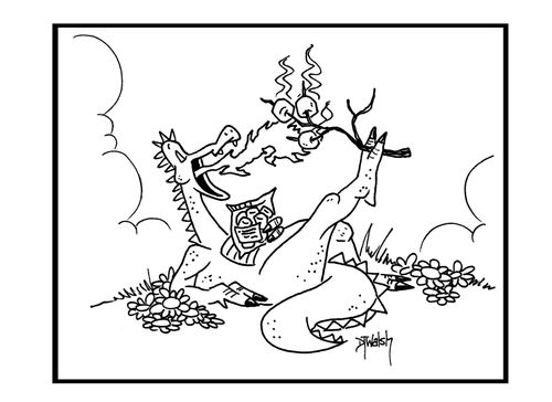 Dragon toasts marshmallows