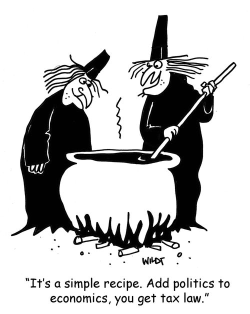 "It's a simple recipe. Add politics to economics, you get tax law."