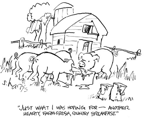 "Just what I was hoping for - another hearty, farm-fresh, country breakfast."