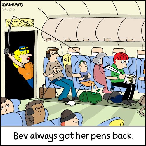 Bev always got her pens back.