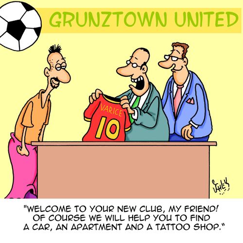 "Welcome to your new club, my friend! Of course we will help you to find a car, an apartment and a tattoo shop."