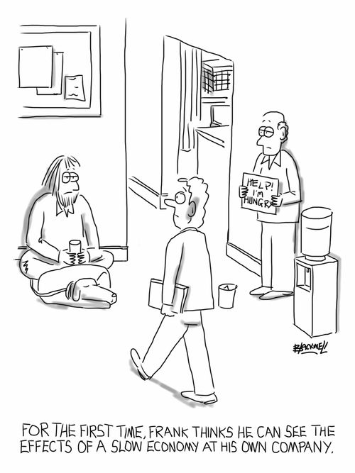 For the first time, Frank thinks he can see the effects of a slow economy at his own company.