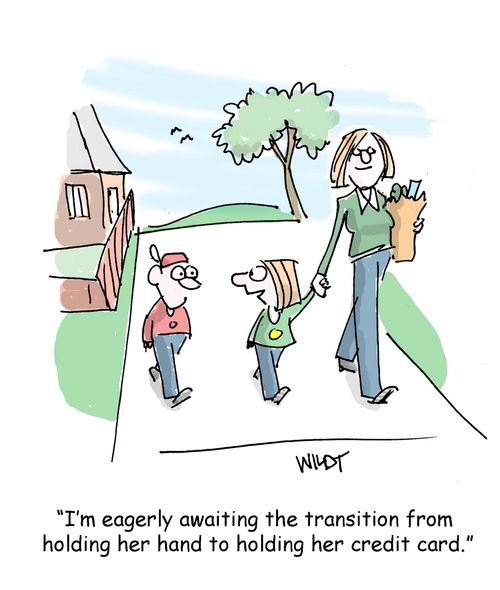 "I'm eagerly awaiting the transition from holding her hand to holding her credit card."