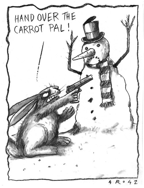 "Hand over the carrot pal!"