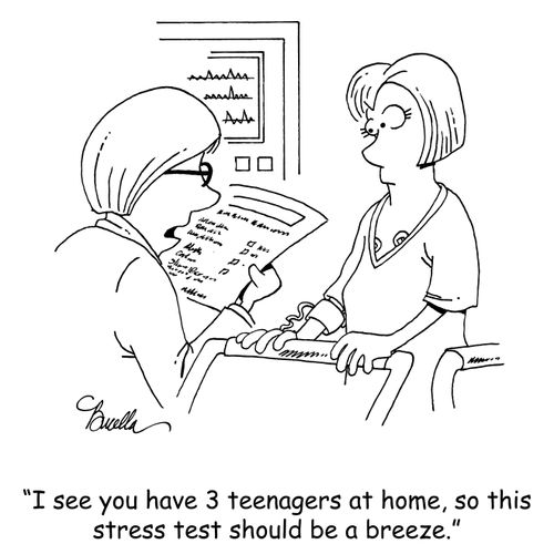 "I see you have 3 teenagers, so this stress test should be a breeze."