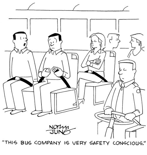 "This bus company is very safety conscious."