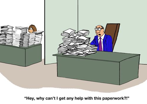 "Hey, why can't I get any help with this paperwork?!"