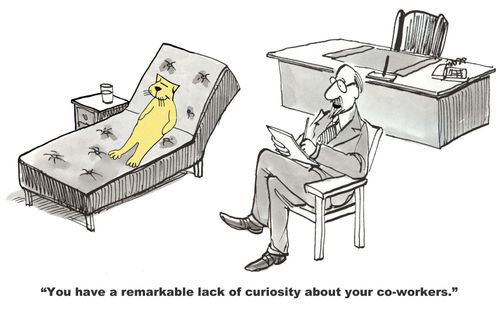 "You have a remarkable lack of curiosity about your co-workers."