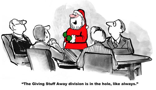 "The Giving Stuff Away division is in the hole, like always."