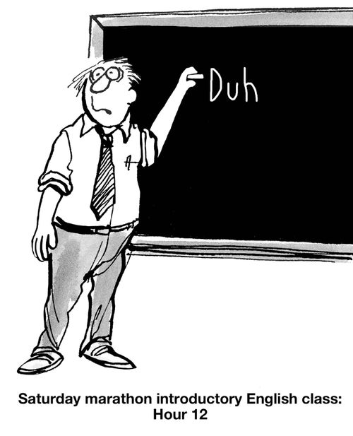 Saturday marathon introductory English class: Hour 12.