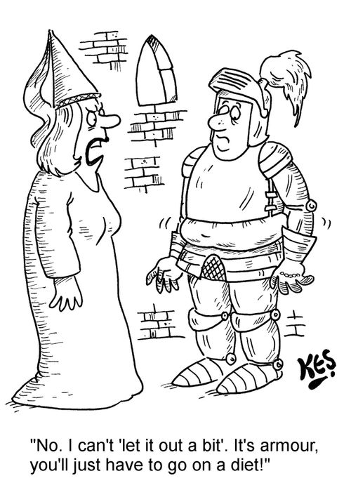 "No. I can't 'let it out a bit'. It's armour, you'll just have to go on a diet!"
